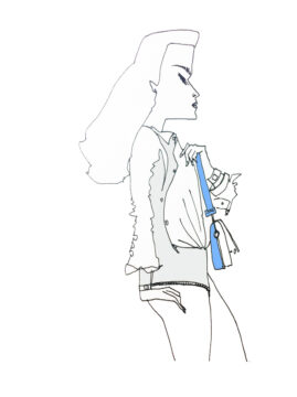 hand drawn image of woman in profile