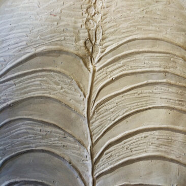 leaf surface design on ceramics