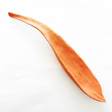 long terracotta leaf bowl