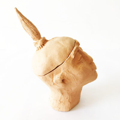 Chinese warrior head made of ceramics
